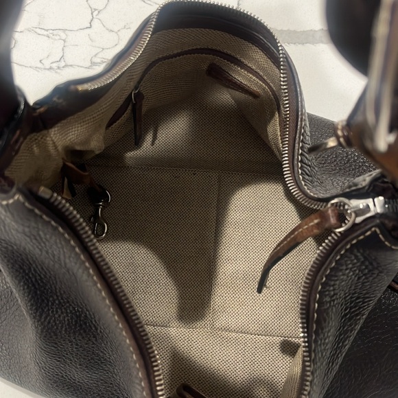 Dooney & Bourke Chocolate Brown Leather Shoulder Bag - Picture 5 of 8